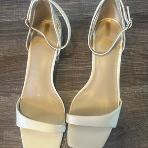 Sam Edelman Wilson neutral cream block heel sandals women’s shoe size 7
